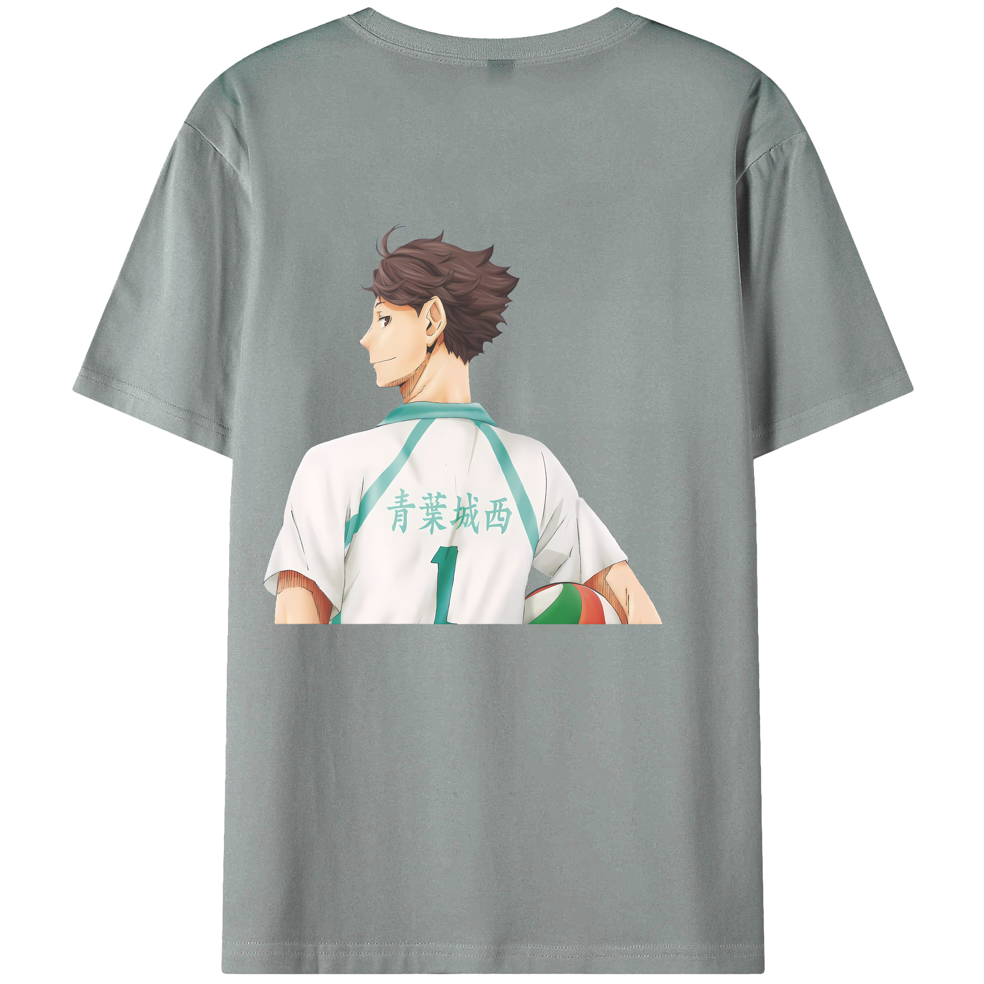 （画像用） ハイキュー!! Haikyu!! 綿100％ メンズ半袖Tシャツ（バックプリント） 通気性